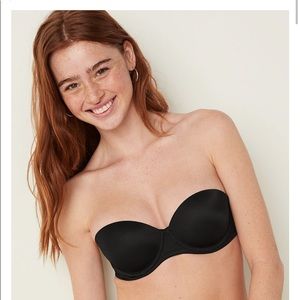 Black Pink strapless bra